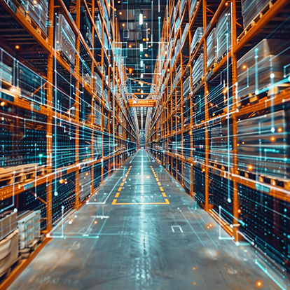 Digitalisiertes Lager als Beispielbild für viaLogs Dienstleistungen Prozessplanung und Digitalisierung